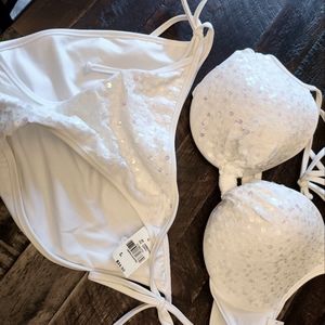 VS PINK White Sequin Pushup Bikini